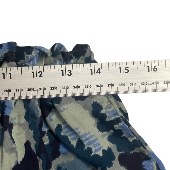 Stylish Blue Patterned Wide Leg Pants - Picture 3 of 12